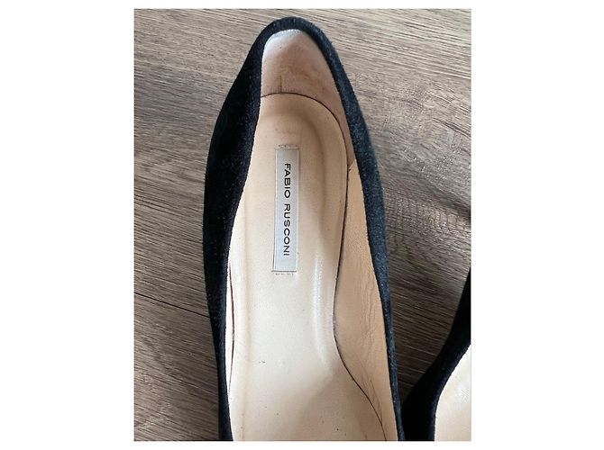 Autre Marque FABIO RUSCONI Sapatos de salto em camurça preta Fabio Rusconi Preto - vista 4