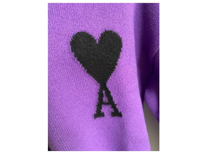 AMI Paris virgin wool sweater Purple - view 3