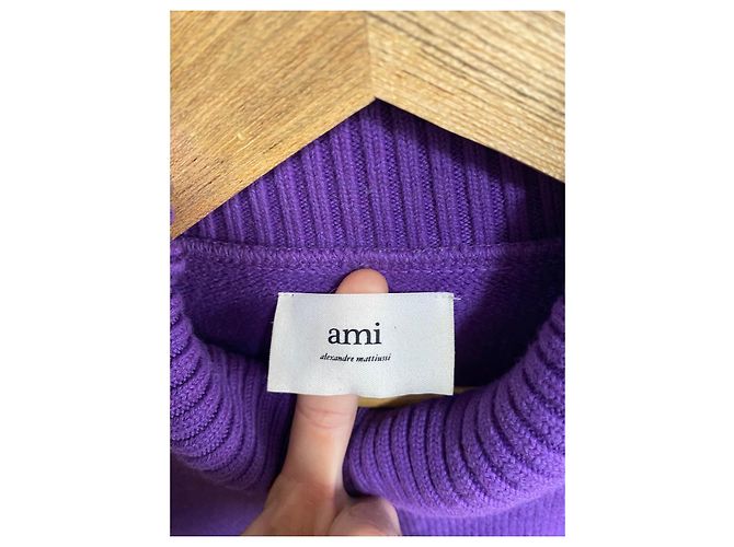 AMI Paris virgin wool sweater Purple - view 4