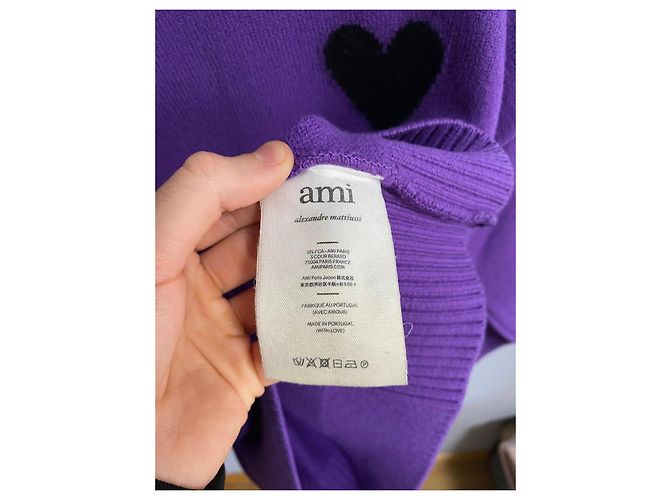 AMI Paris virgin wool sweater Purple - view 6