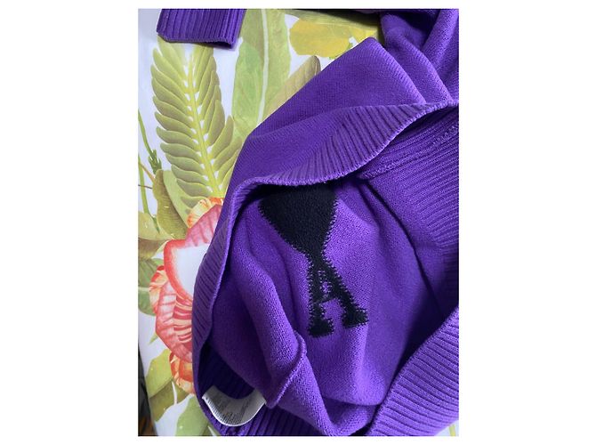 AMI Paris virgin wool sweater Purple - view 8
