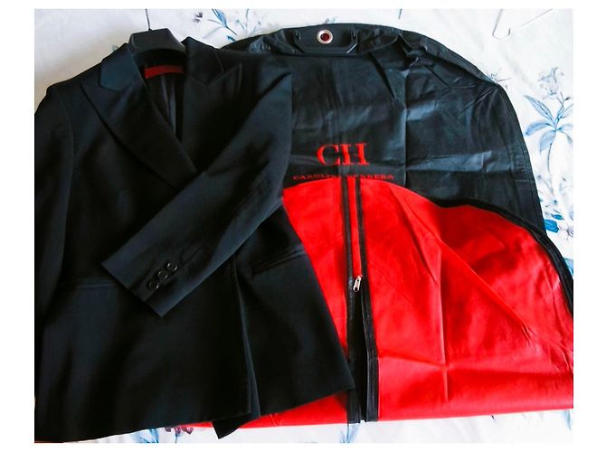 Carolina Herrera Schwarzer Blazer aus Schurwolle - Ansicht 13
