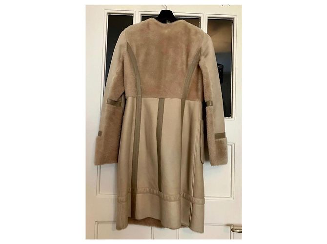 Abrigo Tory Burch de piel de oveja beige - vista 3