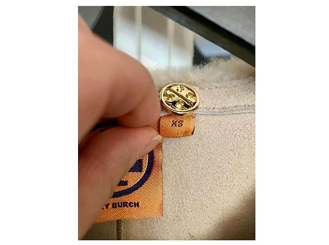 Abrigo Tory Burch de piel de oveja beige - vista 5
