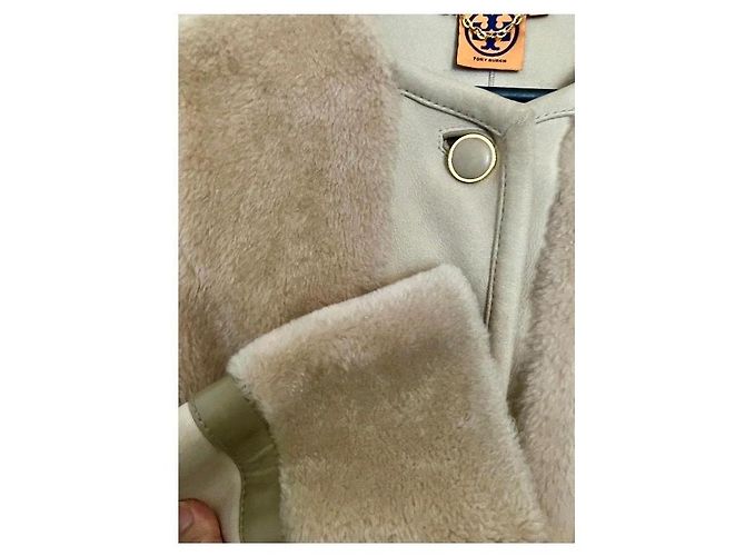Abrigo Tory Burch de piel de oveja beige - vista 6