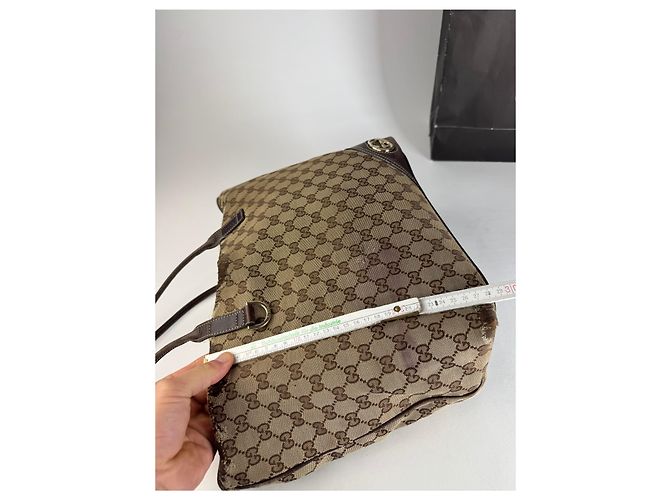 Vintage Gucci Monogram Tote Bag beige braun - Ansicht 11