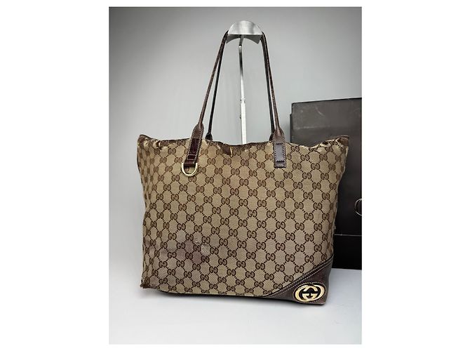 Vintage Gucci Monogram Tote Bag beige braun - Ansicht 13