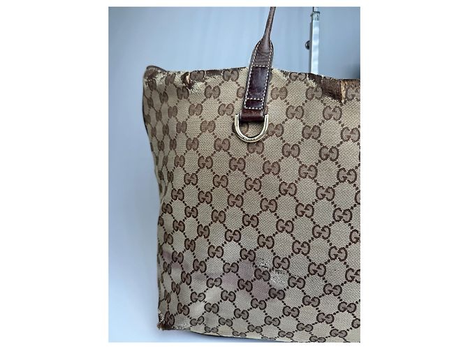 Vintage Gucci Monogram Tote Bag beige braun - Ansicht 15