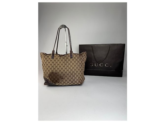 Vintage Gucci Monogram Tote Bag beige braun - Ansicht 2