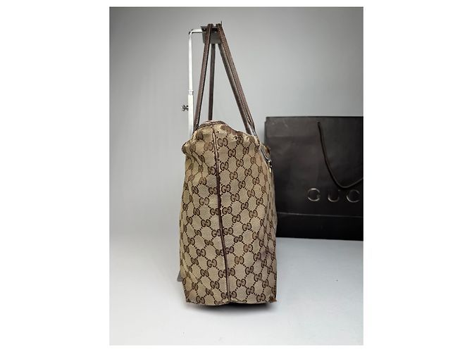 Vintage Gucci Monogram Tote Bag beige braun - Ansicht 6