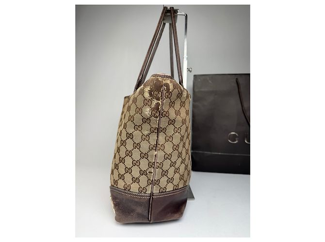 Vintage Gucci Monogram Tote Bag beige braun - Ansicht 8