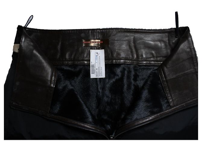 Falda de nailon negra con piel de potro de Prada Negro - vista 5