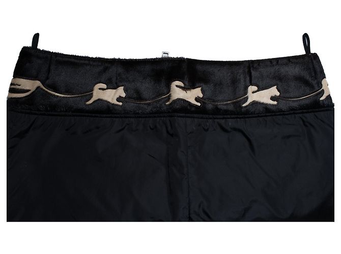 Falda de nailon negra con piel de potro de Prada Negro - vista 6
