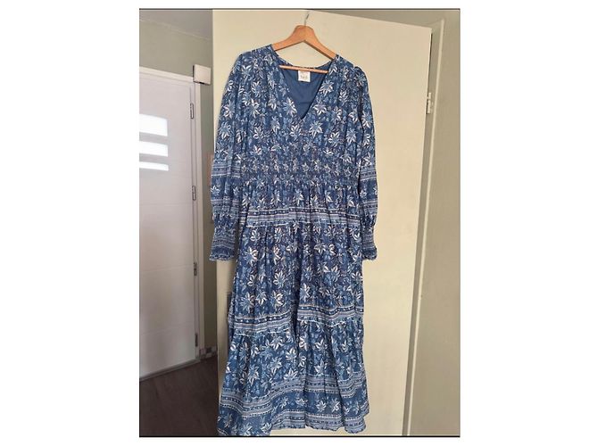 SéZane Vestido largo estampado azul Sezane Blanco - vista 2