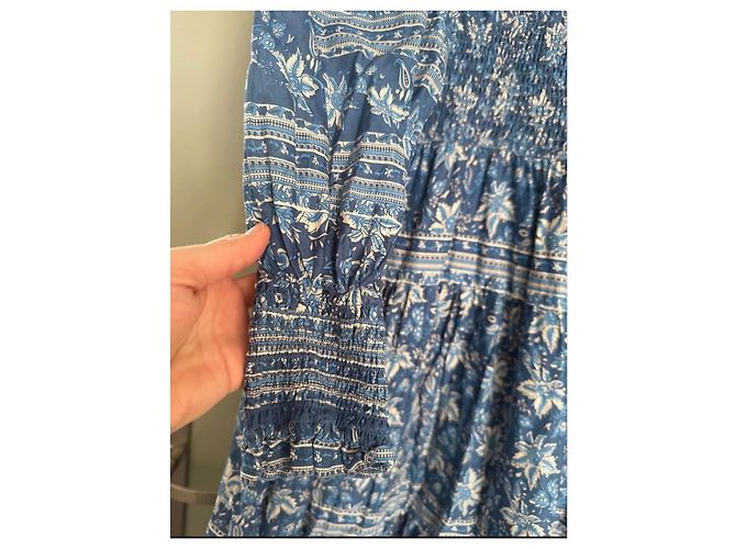 SéZane Vestido largo estampado azul Sezane Blanco - vista 3