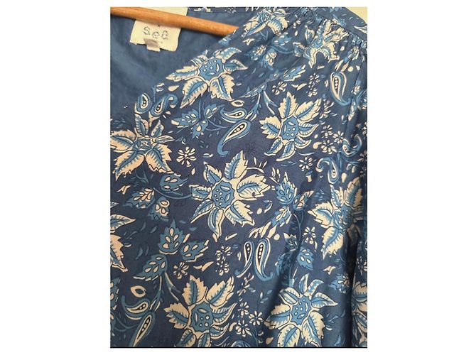 SéZane Vestido largo estampado azul Sezane Blanco - vista 4