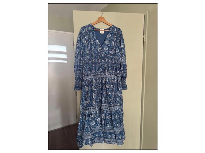 SéZane Vestido largo estampado azul Sezane Blanco - vista 5