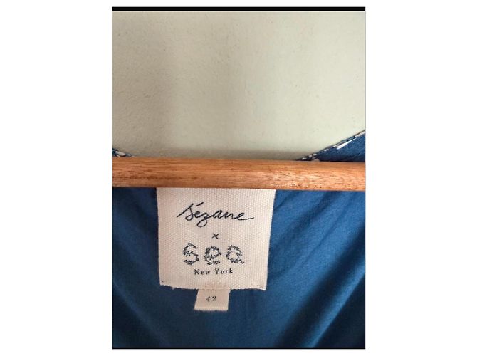 SéZane Vestido largo estampado azul Sezane Blanco - vista 7