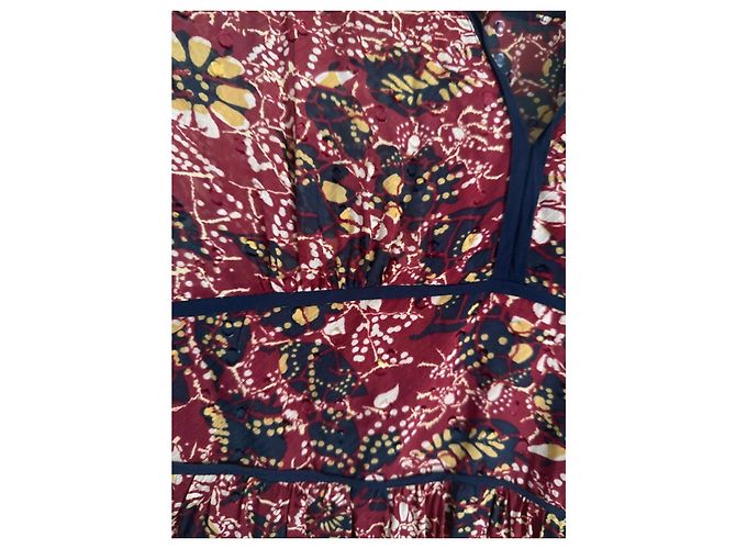 Vestido largo estampado ba&sh Roja Amarillo Azul oscuro - vista 5