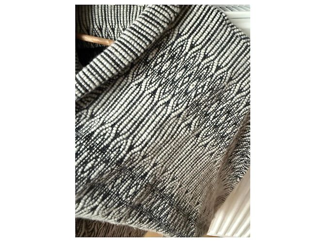 Ba&Sh Cardigan aus Schurwolle Schwarz Weiß - Ansicht 2