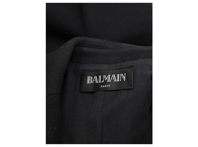 Abrigo Balmain negro de lana de doble botonadura - vista 3