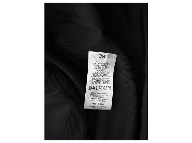 Abrigo Balmain negro de lana de doble botonadura - vista 4