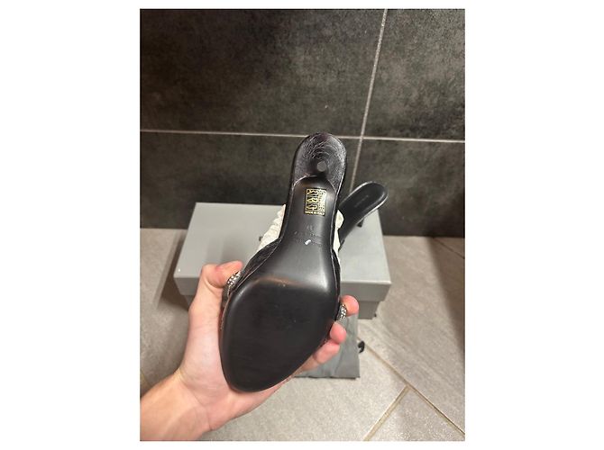 Sandali Balenciaga in pelle nera decorati con cristalli Nero - vista 5