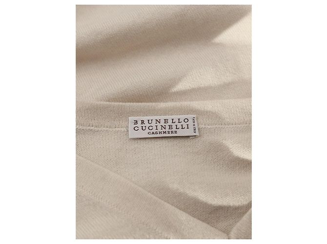 Brunello Cucinelli Kaschmirpullover mit V-Ausschnitt beige - Ansicht 3