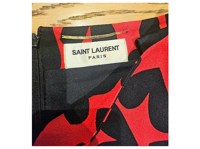 Saint Laurent Mini Kleid Rot - Ansicht 7