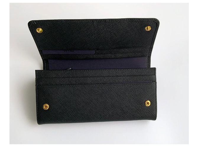Prada Large Saffiano leather wallet Black - view 4
