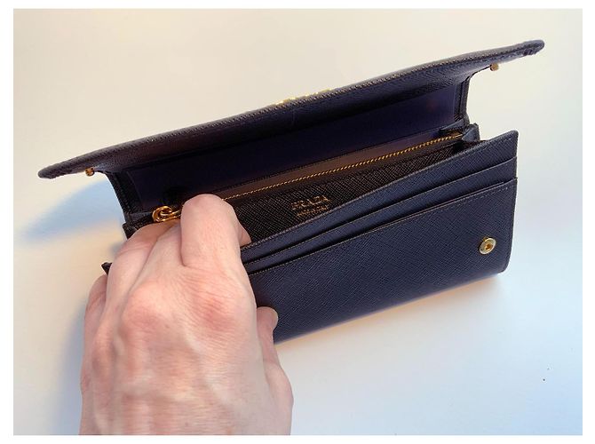 Prada Large Saffiano leather wallet Black - view 6