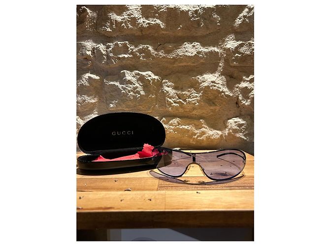 Occhiali da sole Gucci blu scuro plastica - vista 6