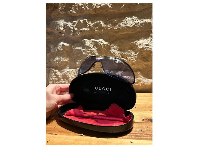 Occhiali da sole Gucci blu scuro plastica - vista 7