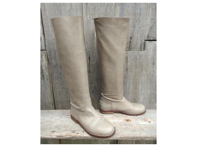 Autre Marque Botas Shabbies Amsterdam de piel beige - vista 2