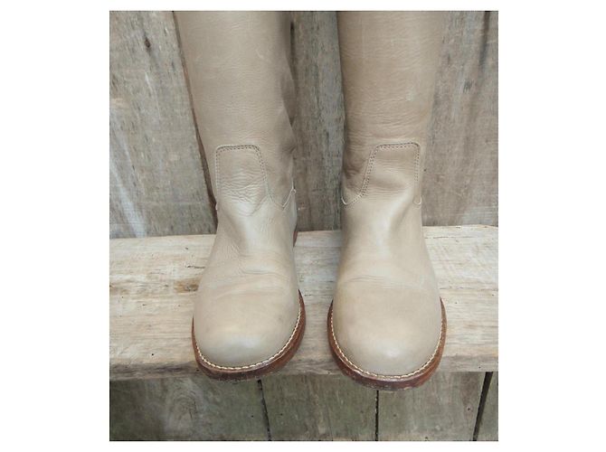 Autre Marque Botas Shabbies Amsterdam de piel beige - vista 8
