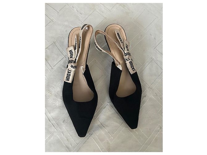 Christian Dior High Heels Schwarz Stoff - Ansicht 2