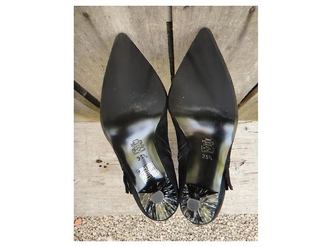 Autre Marque Botines Mine De Rien de ante negro con flecos - vista 5