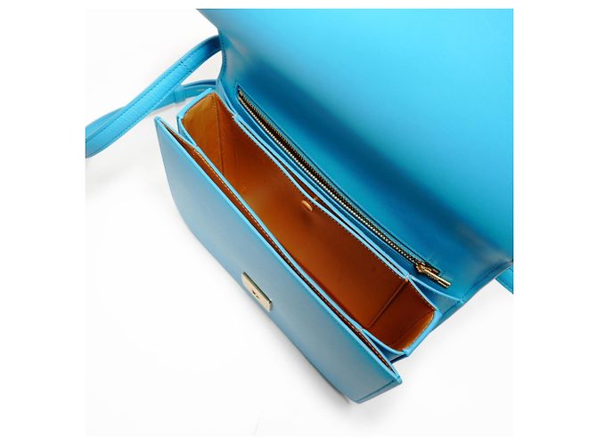 Borsa a spalla media in pelle Goya Loewe Blu - vista 12
