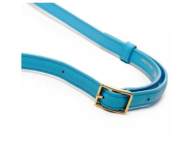 Borsa a spalla media in pelle Goya Loewe Blu - vista 13