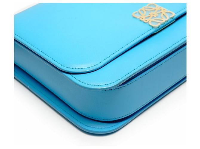 Borsa a spalla media in pelle Goya Loewe Blu - vista 5