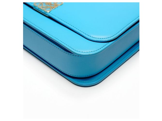 Borsa a spalla media in pelle Goya Loewe Blu - vista 6