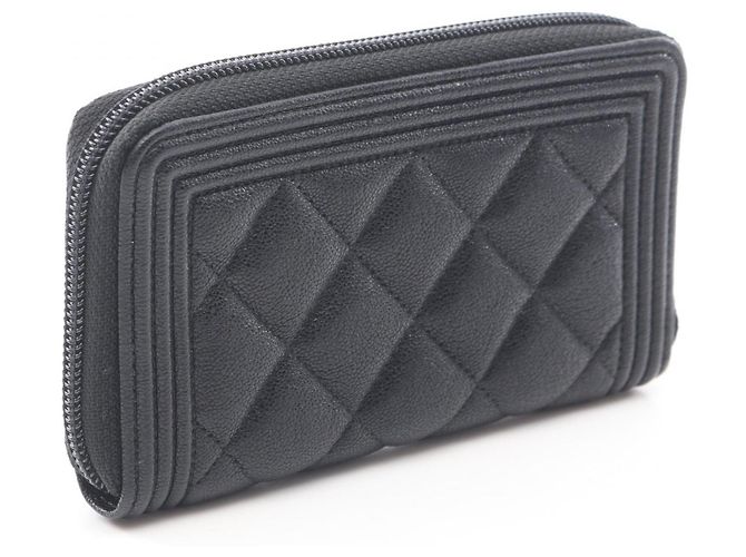 Portafoglio con zip Chanel Boy Nero - vista 2