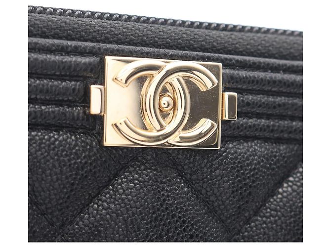 Portafoglio con zip Chanel Boy Nero - vista 7