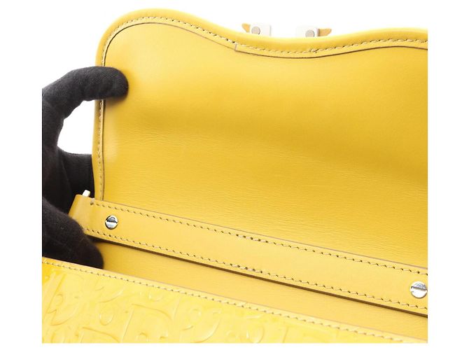 Borsa a Spalla Mini Oblique Dior GALLOP di Christian Dior Giallo - vista 5