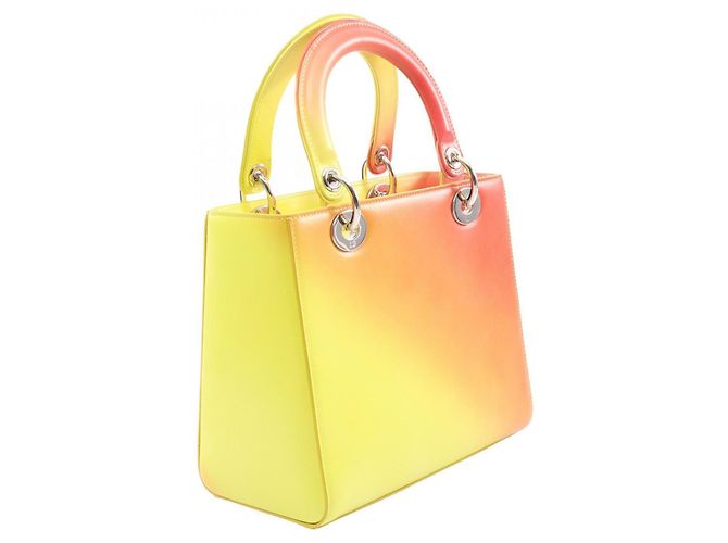 Borsa a mano Christian Dior Bordò Giallo - vista 2