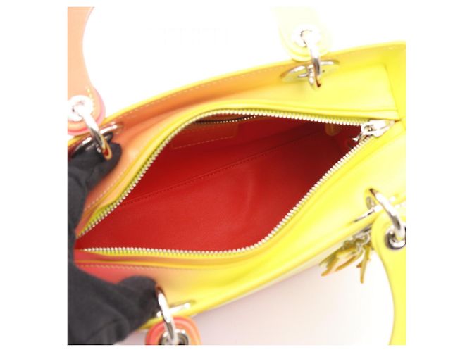Borsa a mano Christian Dior Bordò Giallo - vista 3