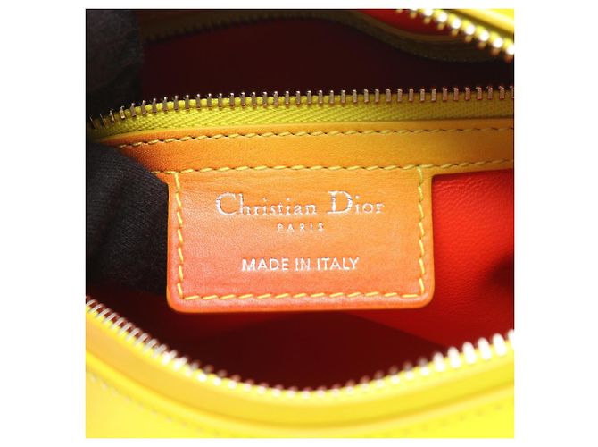 Borsa a mano Christian Dior Bordò Giallo - vista 4