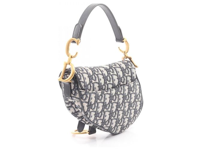 Mini Borsa Saddle Christian Dior Nero Beige Blu navy - vista 2