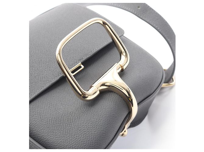 Mini borsa a spalla Della Cavalleria di Hermès Marrone Grigio - vista 12