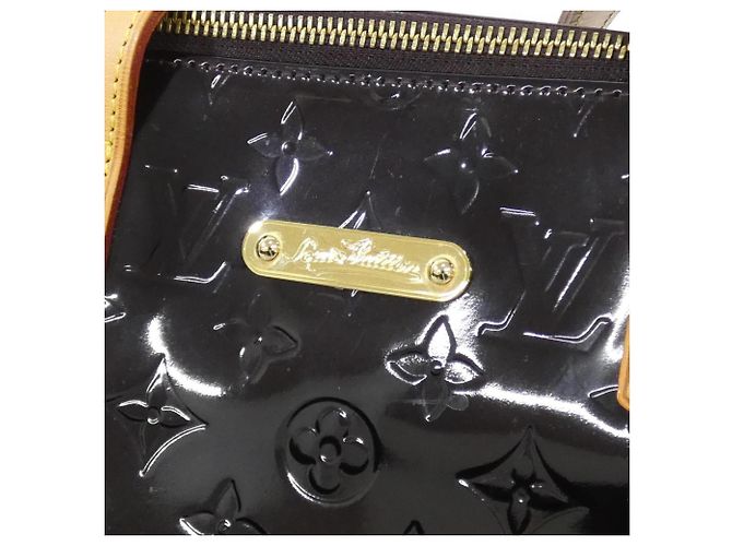 Borsa Louis Vuitton Vernis Bellevue PM Bordò - vista 5